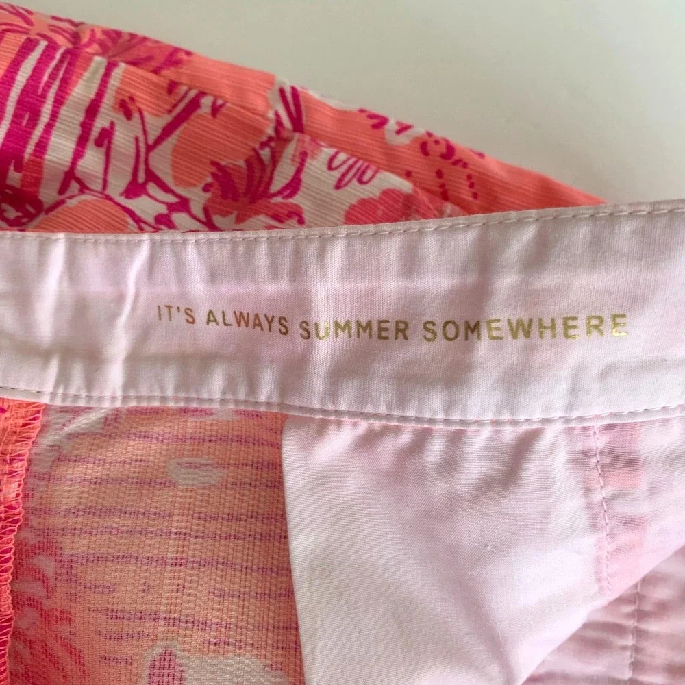 Lilly Pulitzer Buttercup Scallop‎ Shorts Cheeky Melon Rule Breakers sz 4